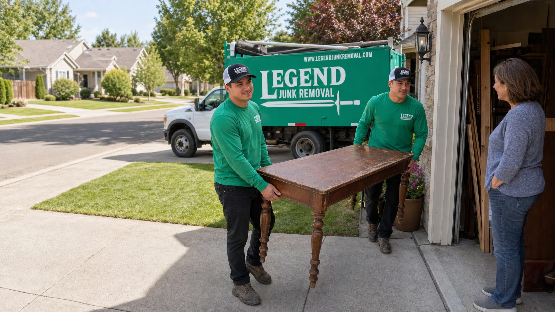 Legend Junk Removal crew on a job in Fairwood, WA