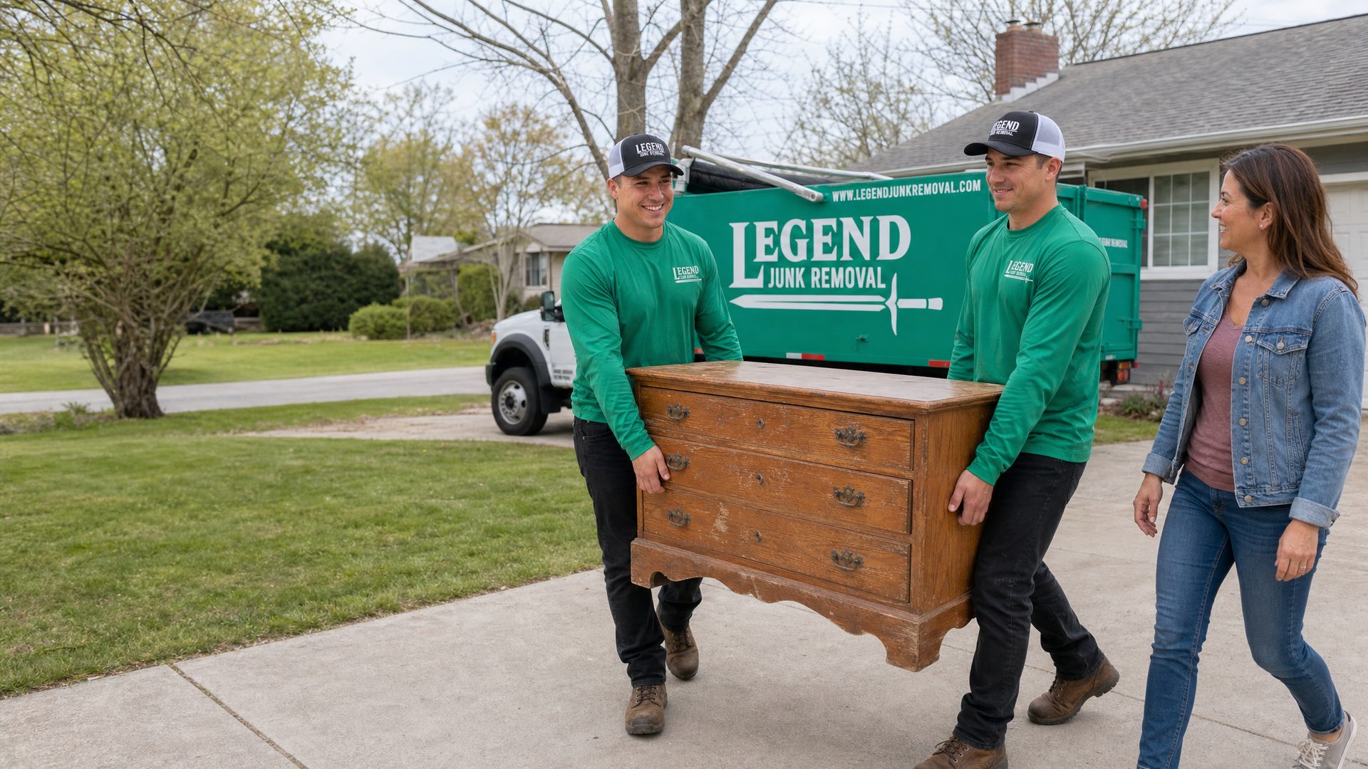 Legend Junk Removal crew on a job in Otis Orchards, WA