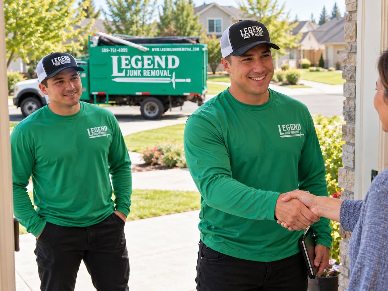 Legend Junk Removal crew on a job in Colbert, WA