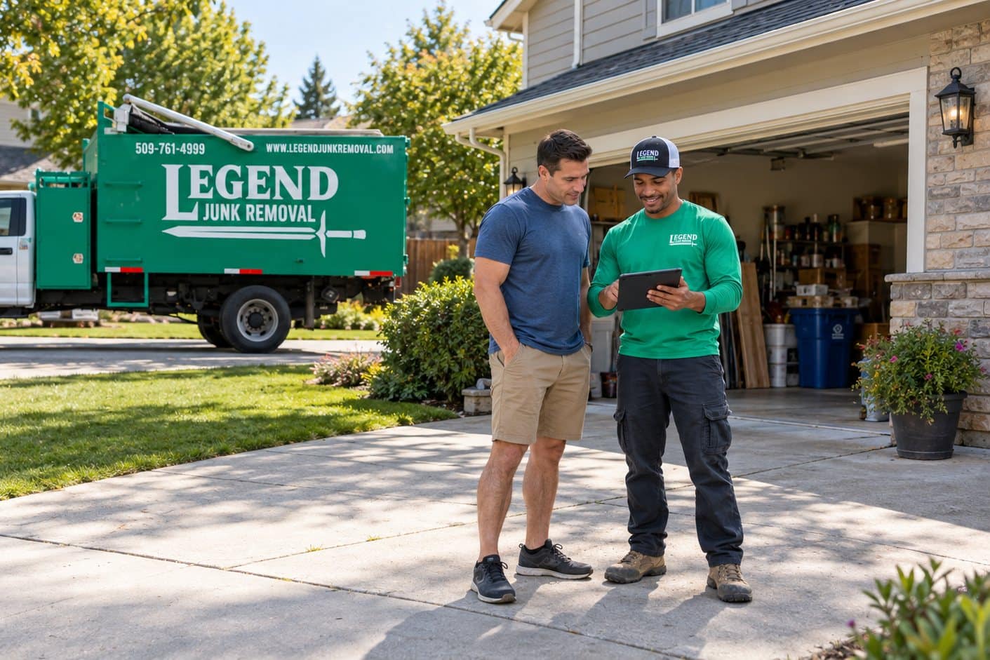 Legend Junk Removal crew on a job in Buckeye, WA