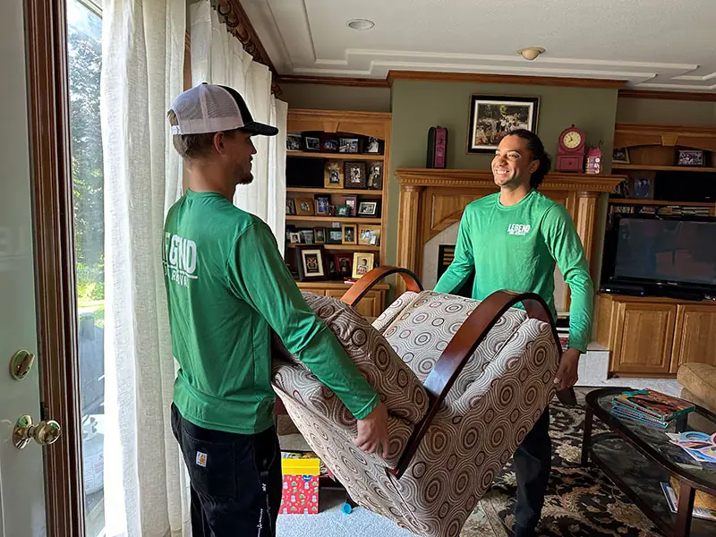 furniture hauling at Spokane customer home